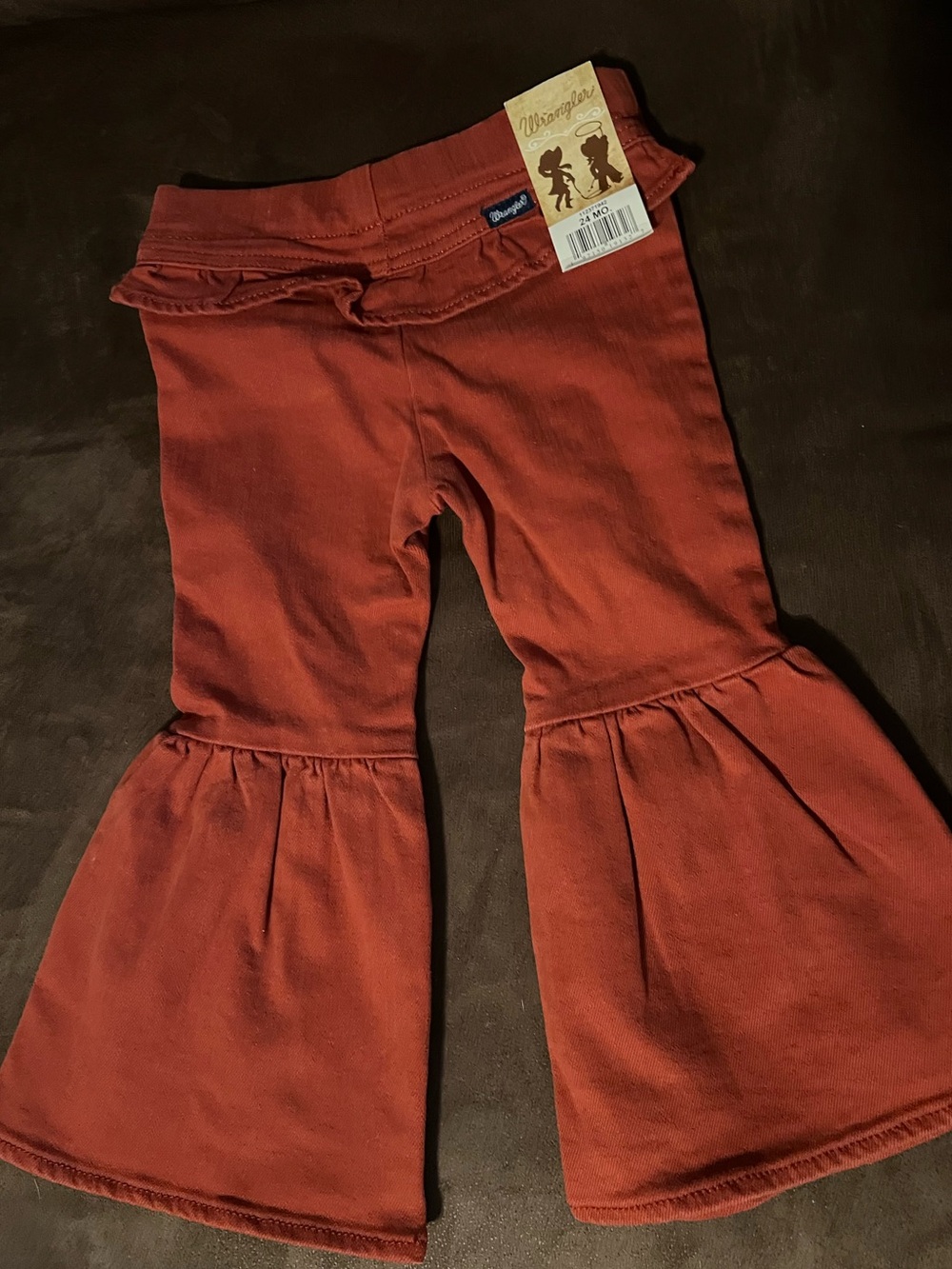 Baby girls Wrangler bell bottom jeans
24mo
